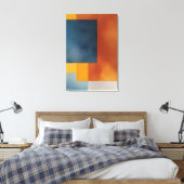 Abstracte aardse geometrie canvas afdruk (Insitu (Slaapkamer))