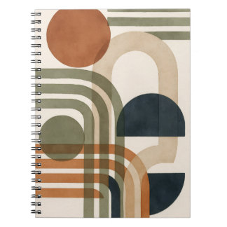 Abstracte aardtoon geometrische vormen notitieboek