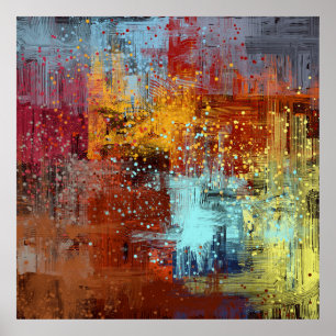 Abstracte achtergrond. 2d illustratie. Digitale ac Poster