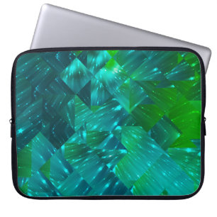 abstracte achtergrond: blauwe en groene mozaïekach laptop sleeve