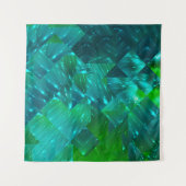 abstracte achtergrond: blauwe en groene mozaïekach wandkleed (Voorkant (horizontaal))