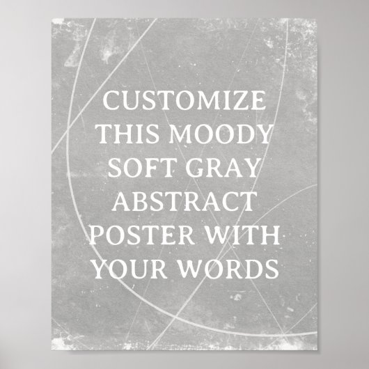 Abstracte Achtergrond Custom Wedding Poster Grijs (Voorkant)