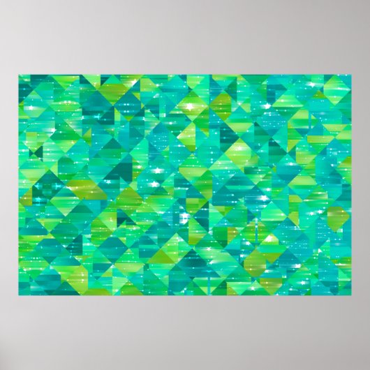 Abstracte achtergrond: groen mozaïek poster (Voorkant)