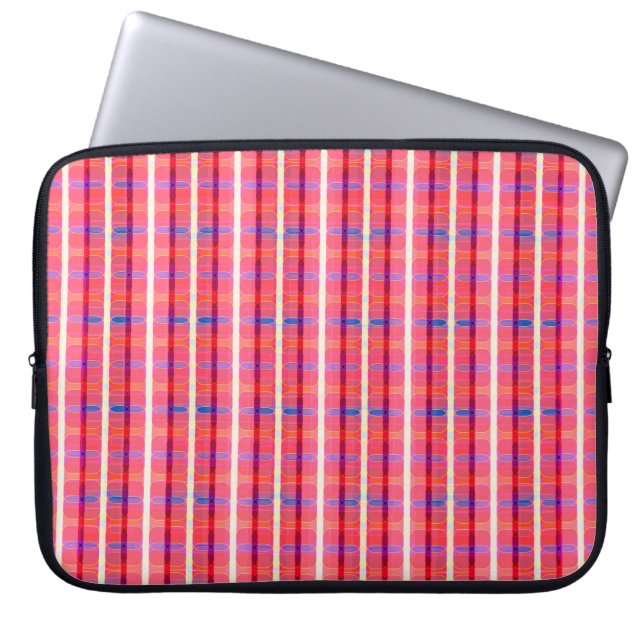 abstracte achtergrond, kleurrijk snijvlak gestript laptop sleeve (Voorkant)