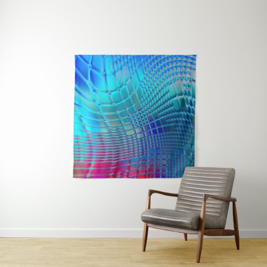 Abstracte achtergrond. Kleurrijke golvende draagta Wandkleed (In Situ (horizontaal))