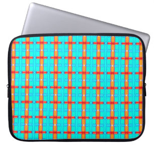 abstracte achtergrond meerkleurig gingham-patroo laptop sleeve