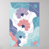 Abstracte achtergrond met bloemen poster (Voorkant)