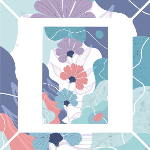 Abstracte achtergrond met bloemen poster