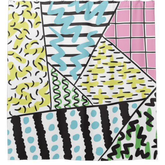 Abstracte achtergrond met handtekening 3 douchegordijn (Voorkant)