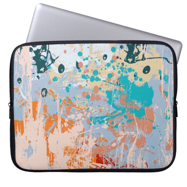 Abstracte  achtergrond met meerkleurige pai laptop sleeve (Voorkant)