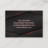 Abstracte achtergrond rode gloed visitekaartje (Achterkant)