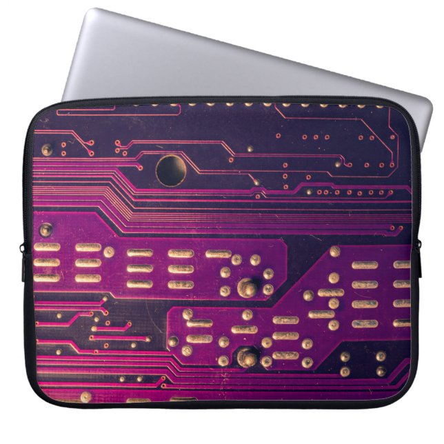 Abstracte achtergrond van elektronische schakeling laptop sleeve (Voorkant)
