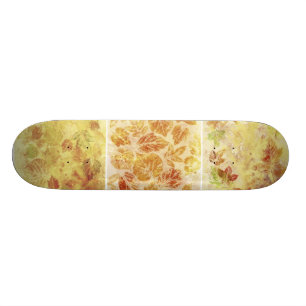Abstracte achtergrond, waterverf, bladeren skateboard