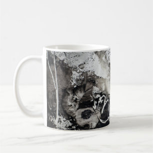 Abstracte achtergrond zwart-wit koffiemok