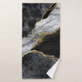 abstracte achtergrond, zwarte en witte marmer badhanddoek (Badhanddoek)