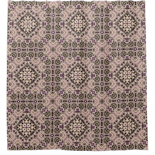 abstracte  achtergrondgekleurde mozaïeksymmetrie douchegordijn (Voorkant)