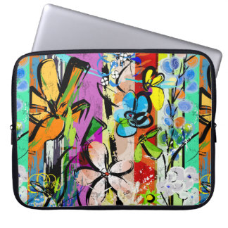 abstracte achtergrondsamenstelling met bloemen, me laptop sleeve