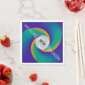 Abstracte achtergrondspiraaltjes zacht V + monogra Servetten (Insitu)