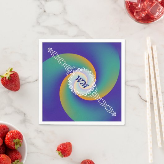 Abstracte achtergrondspiraaltjes zacht V + monogra Servetten (Insitu)