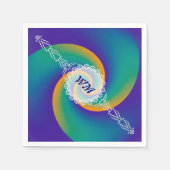 Abstracte achtergrondspiraaltjes zacht V + monogra Servetten (Voorkant)