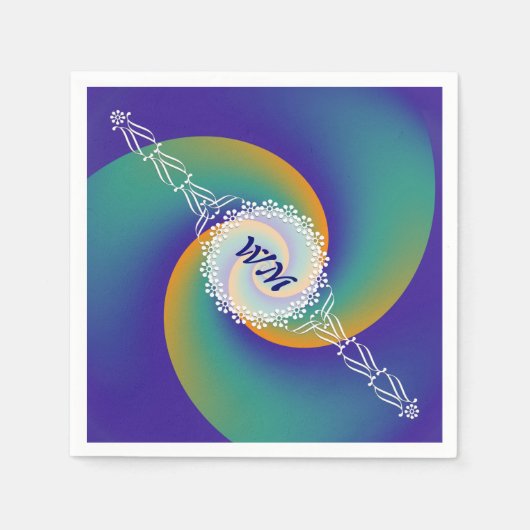 Abstracte achtergrondspiraaltjes zacht V + monogra Servetten (Voorkant)