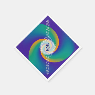 Abstracte achtergrondspiraaltjes zacht V + monogra Servetten