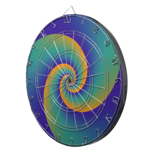 Abstracte achtergrondspiraalvormingen zacht V Dartbord (Voorkant Rechts)