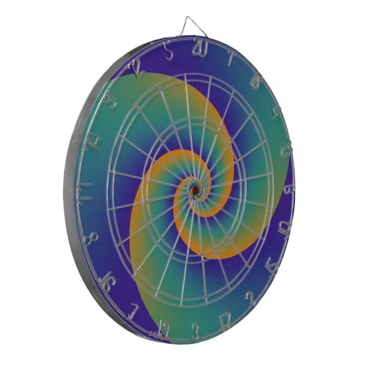 Abstracte achtergrondspiraalvormingen zacht V Dartbord (Voorkant Links)