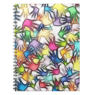 Abstracte achtergrondstructuur van handen notitieboek