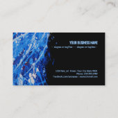 Abstracte acrylblauwe donkerverfachtergrond visitekaartje (Achterkant)