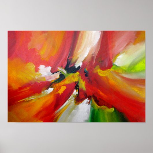 Abstracte actie schilderij poster (Voorkant)