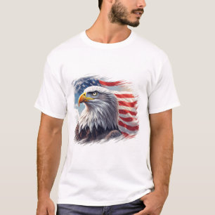 Abstracte Adelaar met Vlag – Artistiek Amerikaans  T-shirt