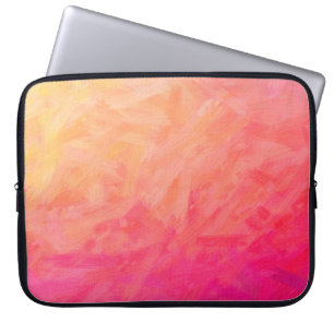 Abstracte afbeelding van het roze, gele bristle vi laptop sleeve