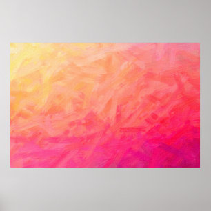 Abstracte afbeelding van het roze, gele bristle vi poster