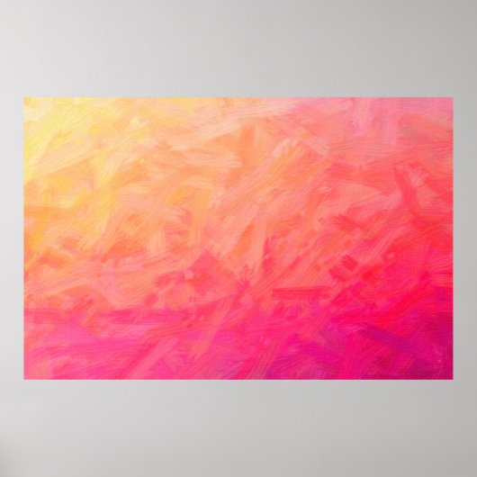 Abstracte afbeelding van het roze, gele bristle vi poster (Voorkant)