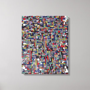 Abstracte Afbeeldingen: Cyber Pop Abstracte Fracta Canvas Afdruk