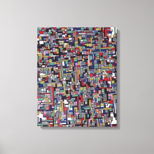 Abstracte Afbeeldingen: Cyber Pop Abstracte Fracta Canvas Afdruk (Voorkant)