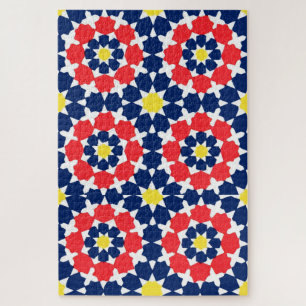 abstracte afdruk met sterren en x-es legpuzzel