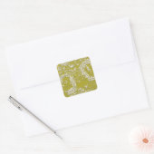 Abstracte afdruk van Mustard Tortoise Shell door L Vierkante Sticker (Envelop)