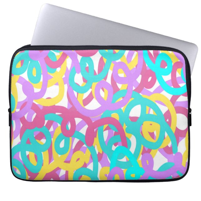 Abstracte afdruk van spiralen laptop sleeve (Voorkant)