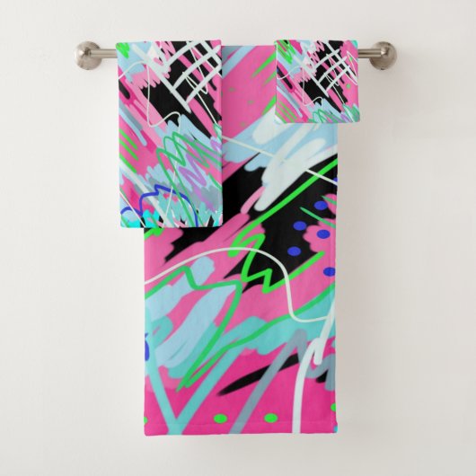 Abstracte afdrukken beginnen bij Bloom Bad Handdoek (Insitu)