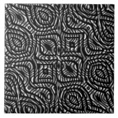 Abstracte afdrukken op zwart-wit tegeltje (Voorkant)