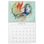Abstracte afmetingen voor wandkalender kalender (Jan 2026)
