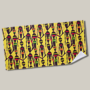 Abstracte Afrikaanse figuren, rood-geel-groen Strandlaken