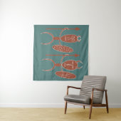 Abstracte Afrikaanse inheemse kunst Wandkleed (In Situ (horizontaal))