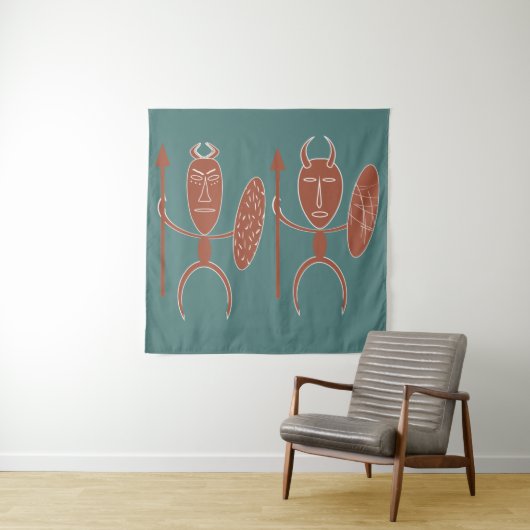 Abstracte Afrikaanse inheemse kunst Wandkleed (In situ)