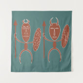 Abstracte Afrikaanse inheemse kunst Wandkleed (Voorkant)