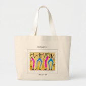 Abstracte, Afrikaanse kunst, feeststemming Grote Tote Bag (Voorkant)