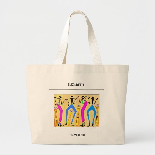 Abstracte, Afrikaanse kunst, feeststemming Grote Tote Bag (Voorkant)
