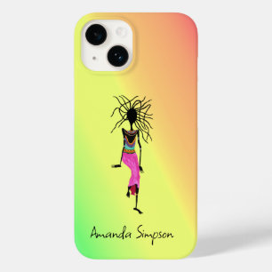 Abstracte Afrikaanse kunst kleurrijke vrouw krijge Case-Mate iPhone 14 Hoesje